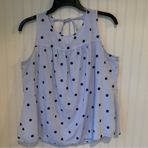 crown & ivy Tops - Crown & Ivy Blue Sleeveless Tie Front Tank Top